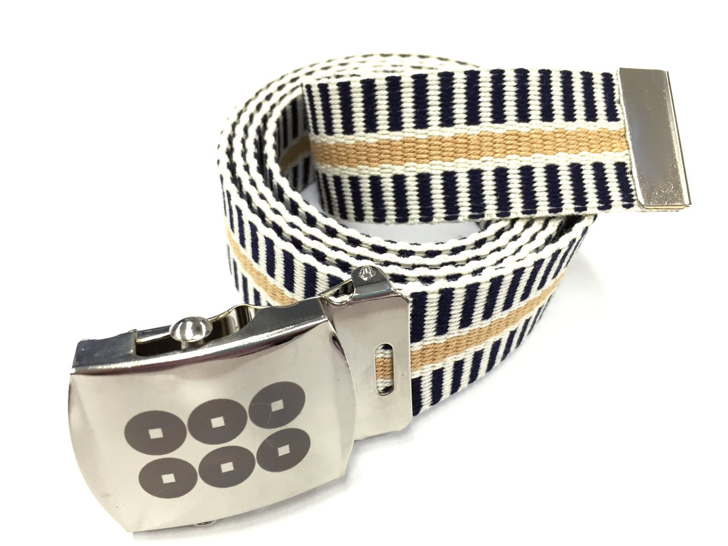 六文銭バックル真田ベルト - 六文銭のレーザー刻印入りバックル使用のベルト -