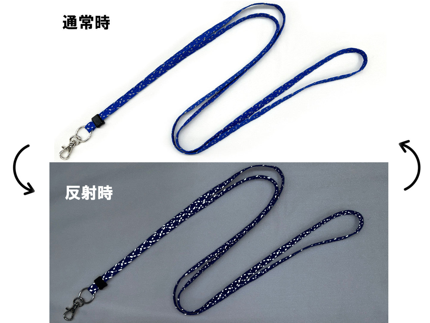 反射材入りキャップホルダー ~反射材入り紐を使用した帽子が風で飛ぶのを防ぐバンド~
