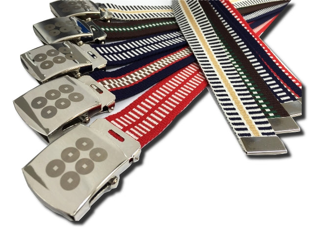 六文銭バックル真田ベルト - 六文銭のレーザー刻印入りバックル使用のベルト -