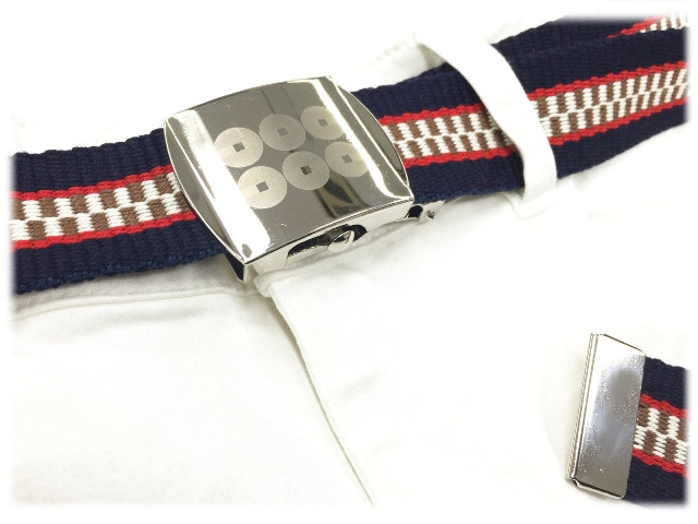 六文銭バックル真田ベルト - 六文銭のレーザー刻印入りバックル使用のベルト -