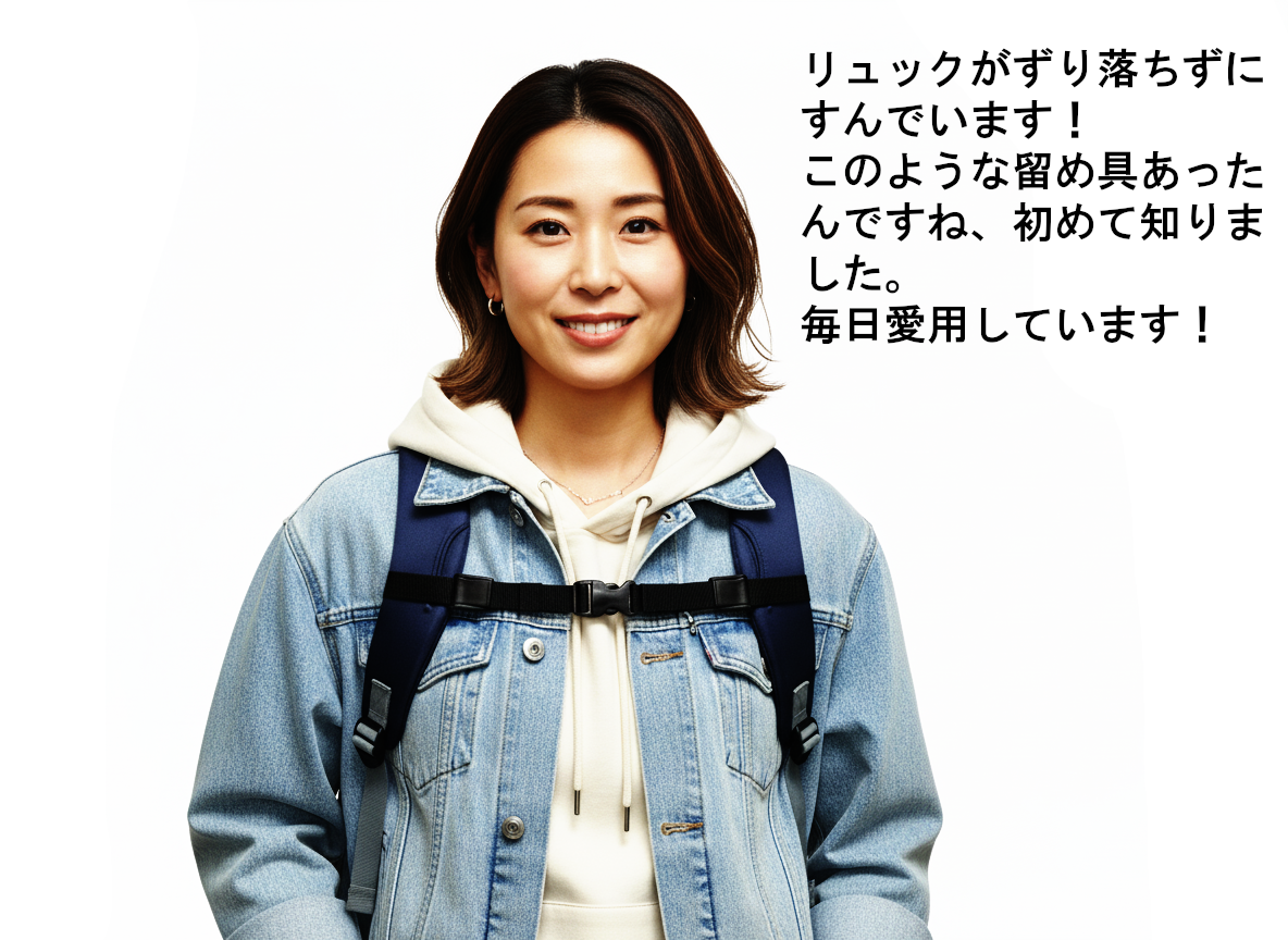 リュックずり落ち防止バンド - 肩からのズレ落ちを防止、60万本以上販売！お子様用のリュックやランドセル、バックパックにも対応